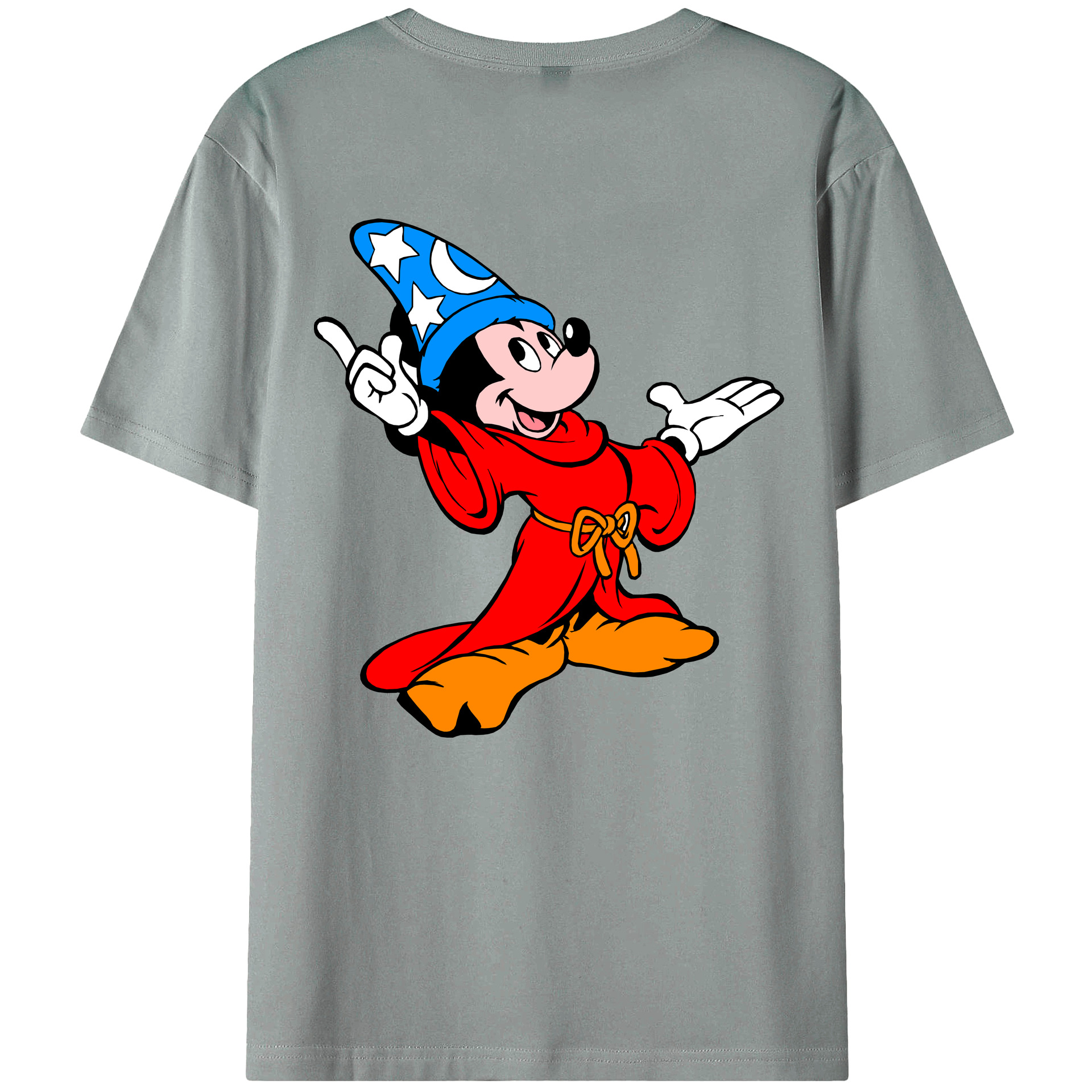 ミッキーマウス Mickey Mouse 綿100％ メンズ半袖Tシャツ（バックプリント） 通気性